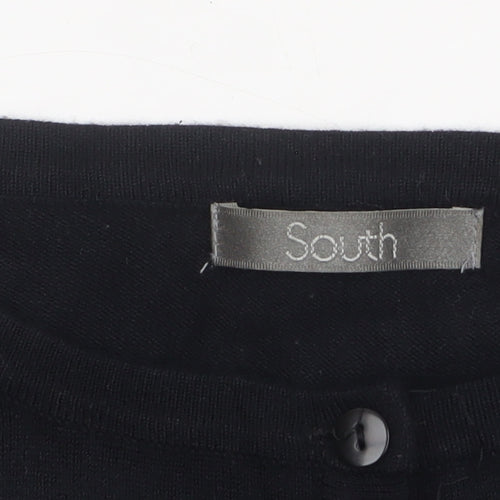 South Women's Black Size 14 Crew Neck Button Cardigan