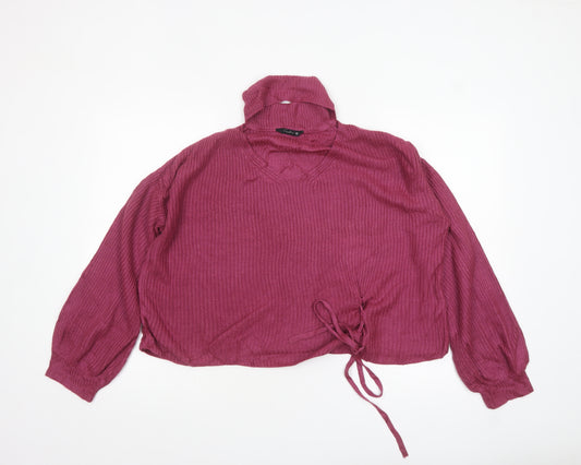 Fratini Women’s Purple V-Neck Knit Pullover Jumper Size M