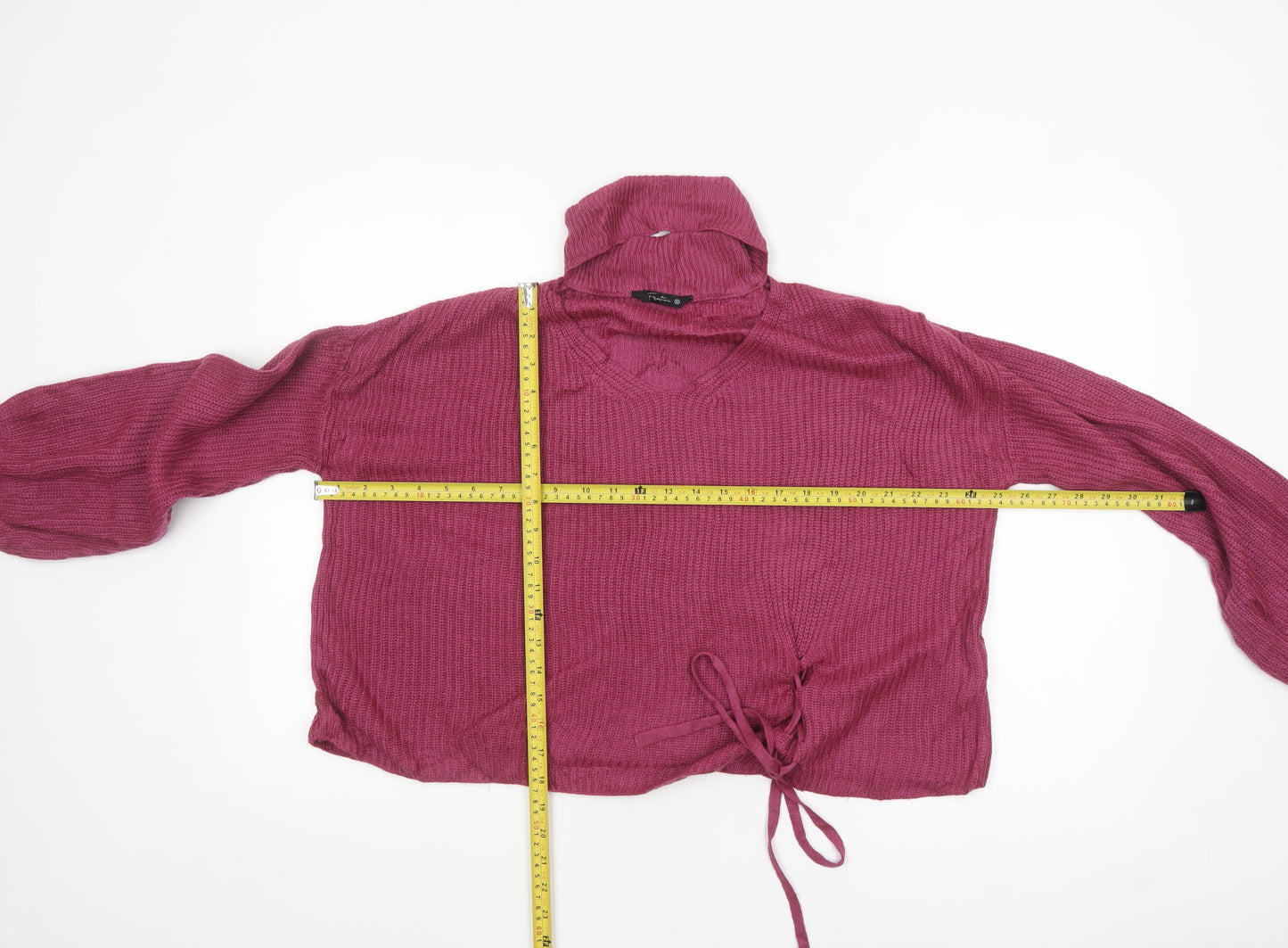 Fratini Women’s Purple V-Neck Knit Pullover Jumper Size M