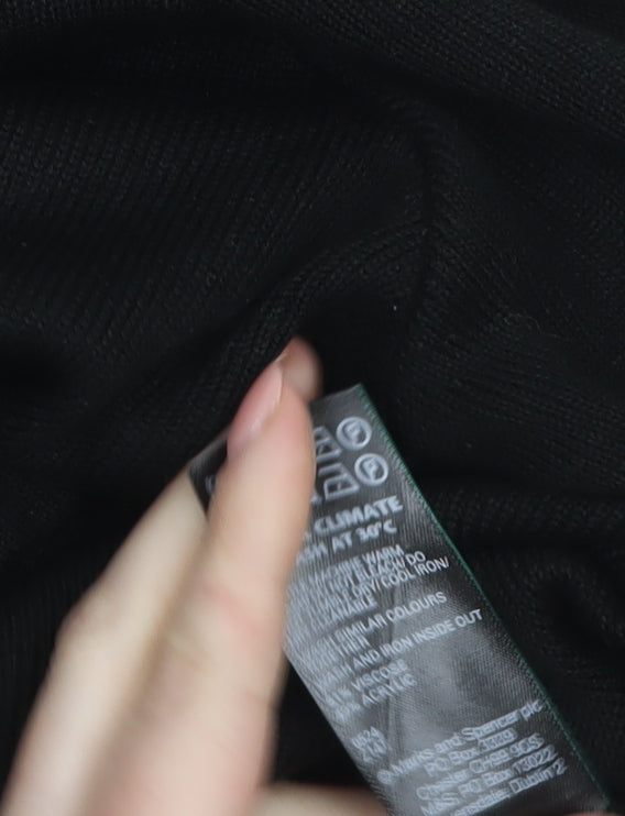 Marks and Spencer Women Black Size 24 Off Shoulder Knit Jumper