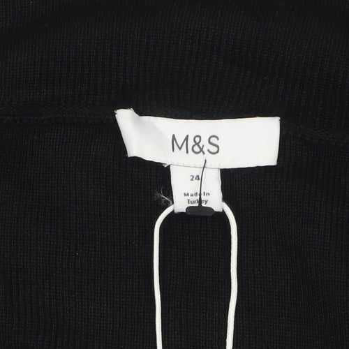 Marks and Spencer Women Black Size 24 Off Shoulder Knit Jumper