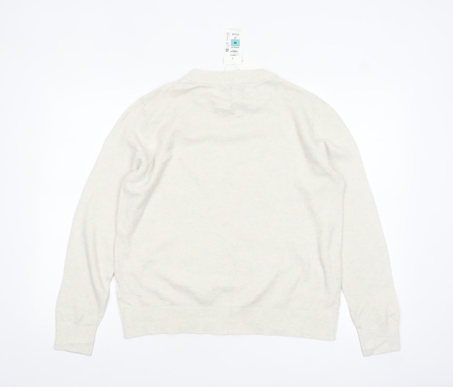 Marks and Spencer Women Ivory Wool Blend Crew Neck Jumper Size M