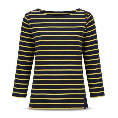 Jaeger Women's Blue Striped Long Sleeve Cotton Nautical Top S