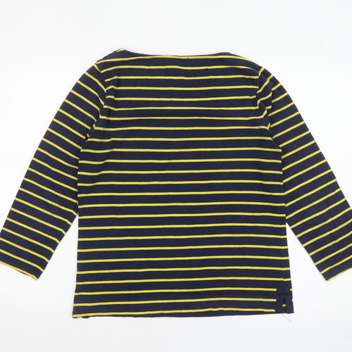 Jaeger Women's Blue Striped Long Sleeve Cotton Nautical Top S