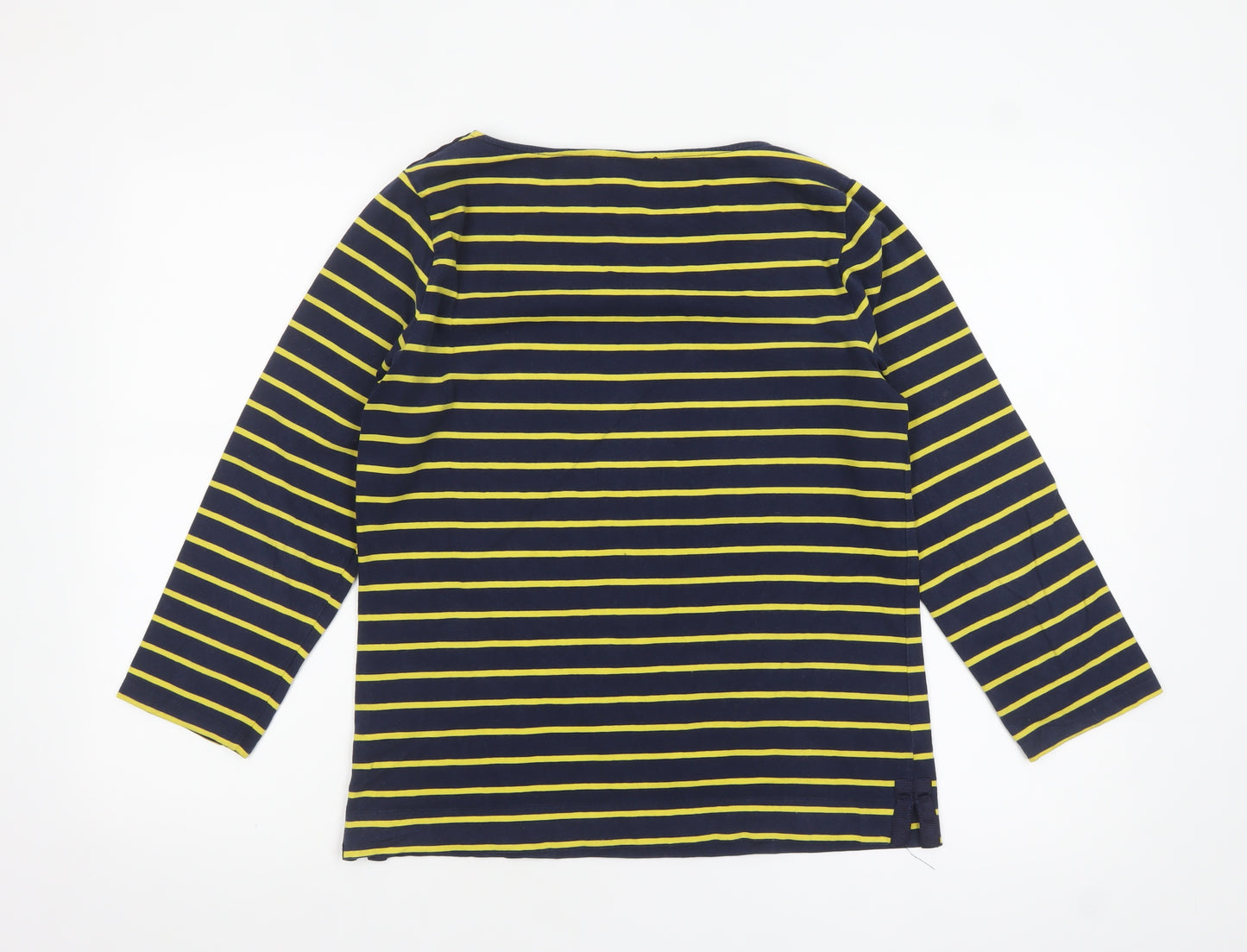 Jaeger Women's Blue Striped Long Sleeve Cotton Nautical Top S