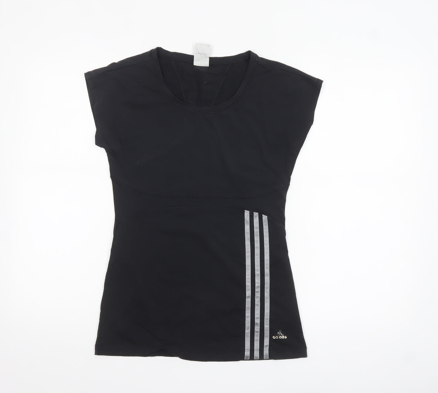 Adidas Women Black Size 10 Slim Fit Climalite Activewear T-Shirt