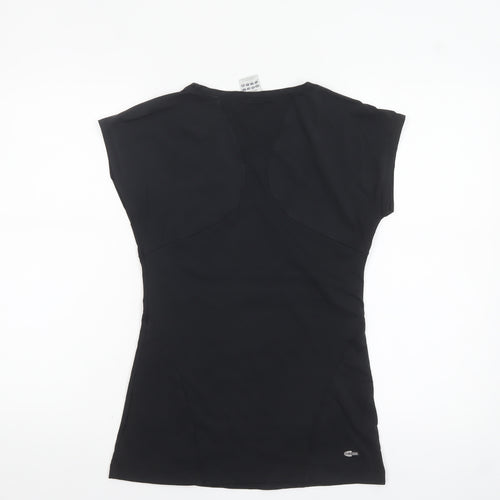 Adidas Women Black Size 10 Slim Fit Climalite Activewear T-Shirt