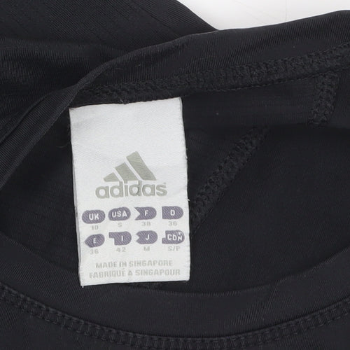 Adidas Women Black Size 10 Slim Fit Climalite Activewear T-Shirt