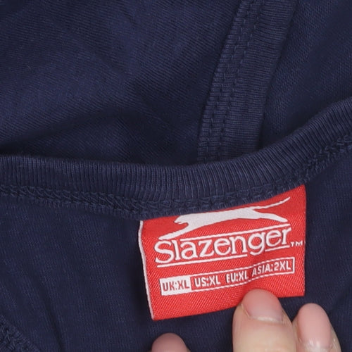 Slazenger Men's Blue XL Sleeveless Cotton Sports Vest