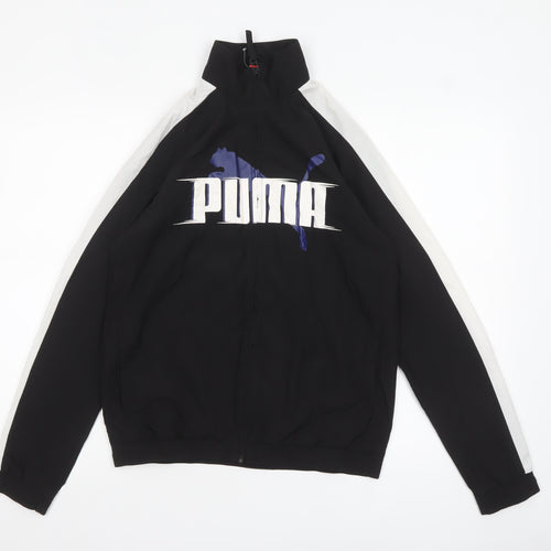Puma Men's Black Stand-Up Collar Full Zip Track Jacket Size 164