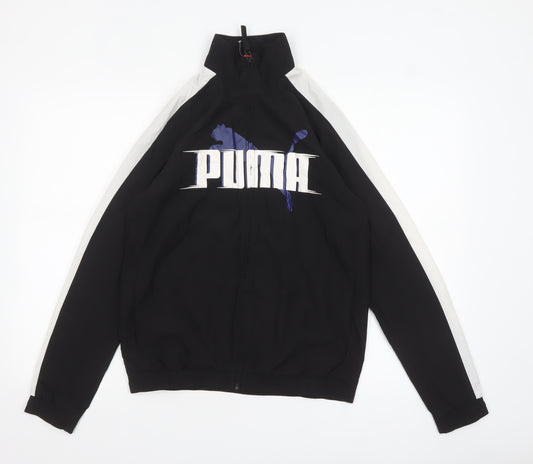 Puma Men's Black Stand-Up Collar Full Zip Track Jacket Size 164