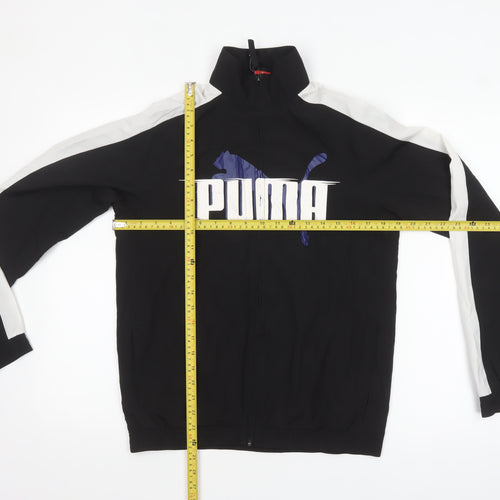 Puma Men's Black Stand-Up Collar Full Zip Track Jacket Size 164