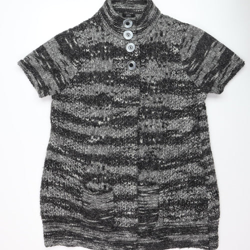 Marks and Spencer Women's Grey Chunky Knit Short Sleeve Cardigan Size 22