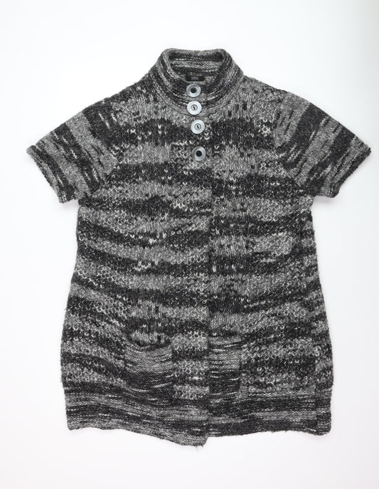 Marks and Spencer Women's Grey Chunky Knit Short Sleeve Cardigan Size 22