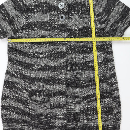 Marks and Spencer Women's Grey Chunky Knit Short Sleeve Cardigan Size 22
