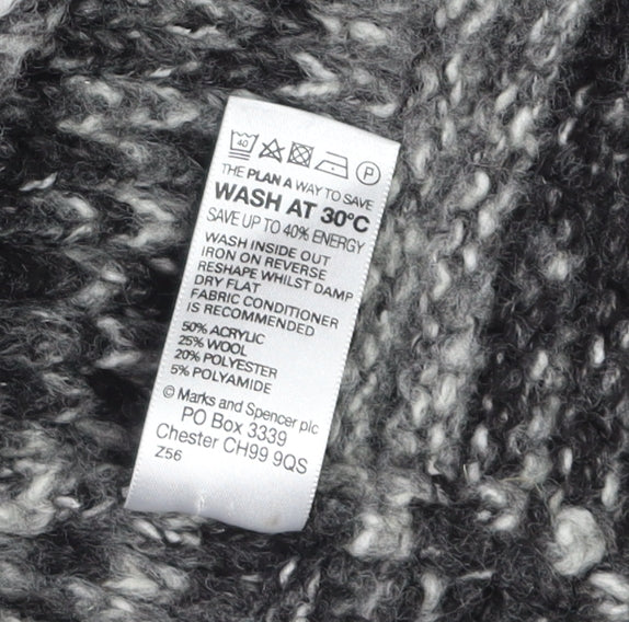 Marks and Spencer Women's Grey Chunky Knit Short Sleeve Cardigan Size 22