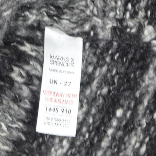 Marks and Spencer Women's Grey Chunky Knit Short Sleeve Cardigan Size 22