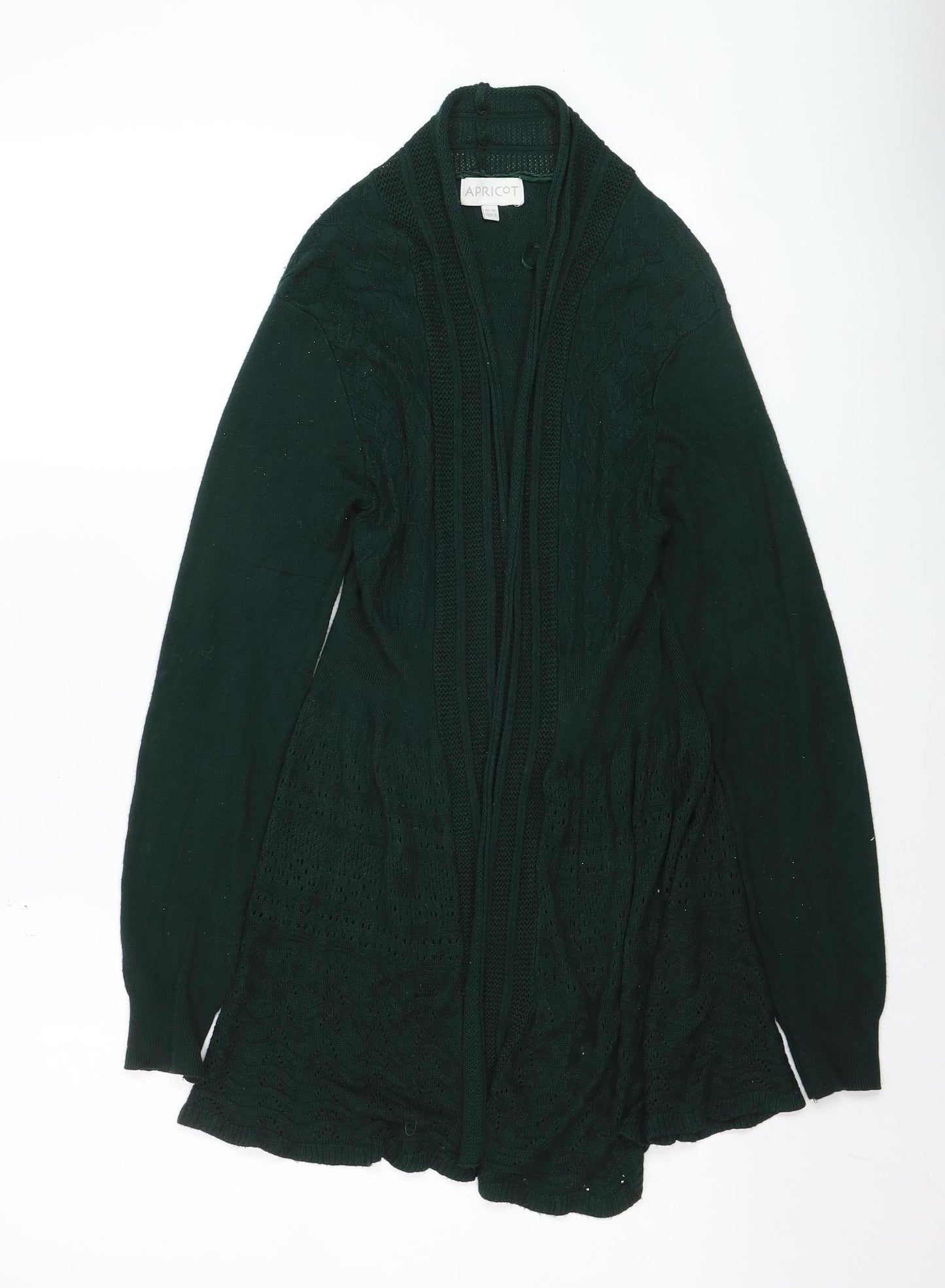 Apricot Women Green Knit Open Long Sleeve Cardigan Size 10