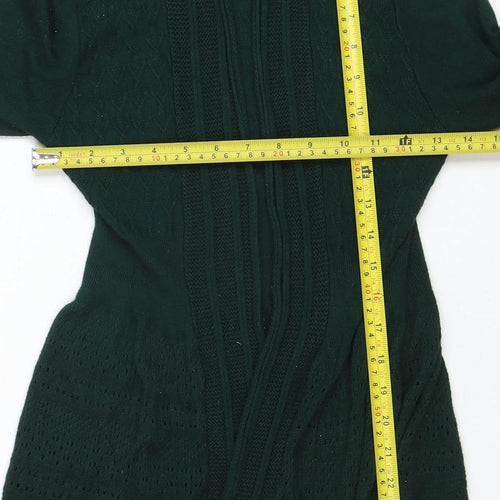 Apricot Women Green Knit Open Long Sleeve Cardigan Size 10