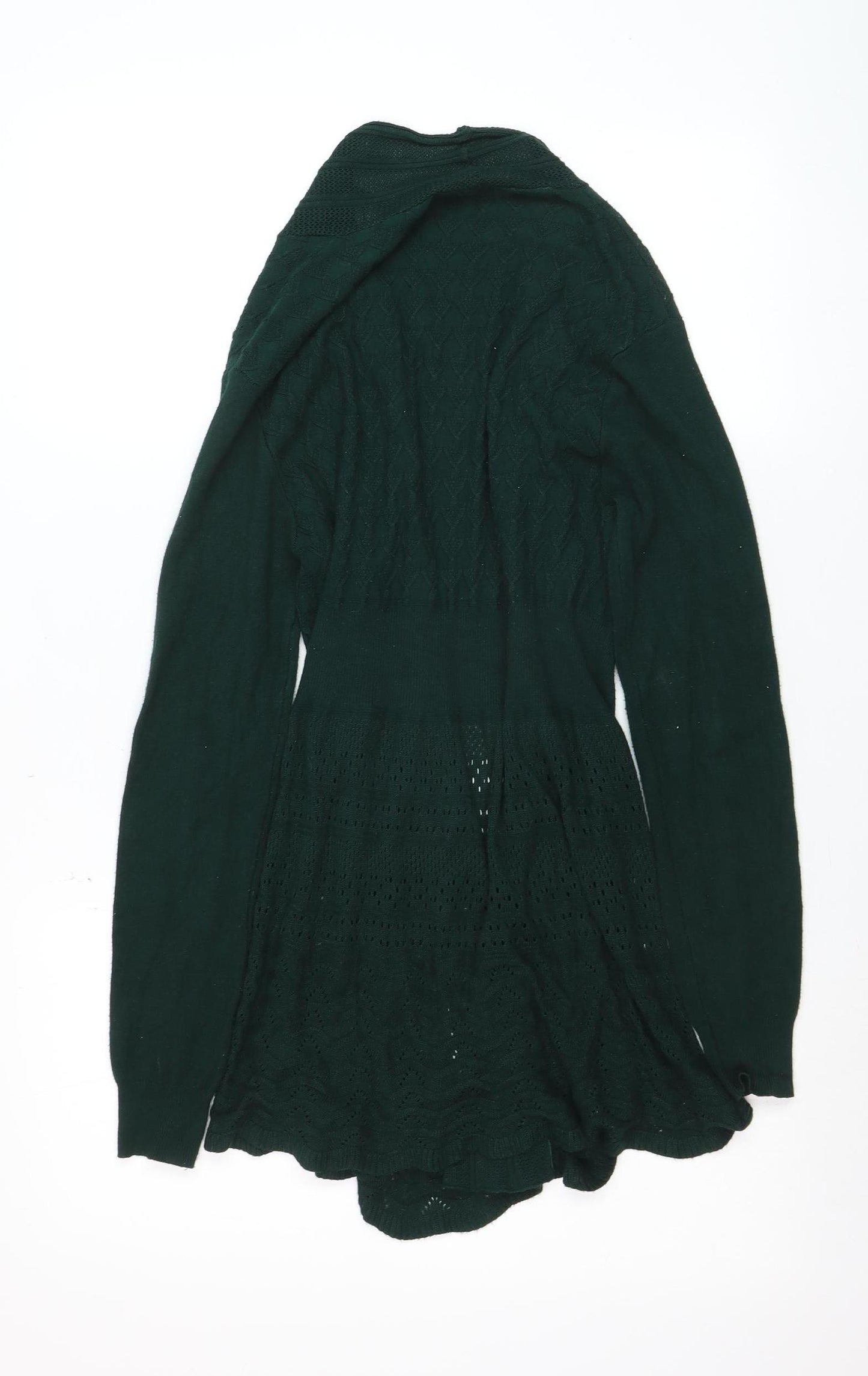 Apricot Women Green Knit Open Long Sleeve Cardigan Size 10