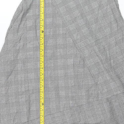 Marks and Spencer Women Grey Check A-Line Midi Skirt Size 10