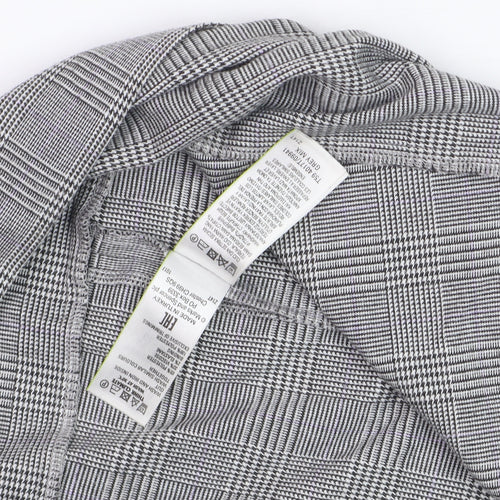 Marks and Spencer Women Grey Check A-Line Midi Skirt Size 10