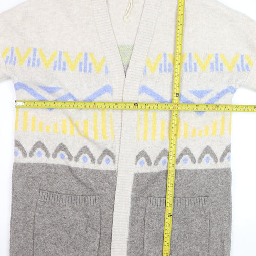 Passenger Womens Beige Geometric Knit Long Cardigan XS
