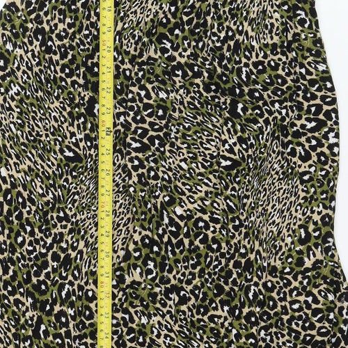 Marks and Spencer Women's Multicoloured Animal Print Midi A-Line Dress Size 14