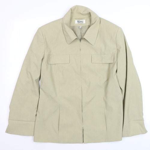Melrose Women Beige Size 14 Zip Up Lined Basic Jacket