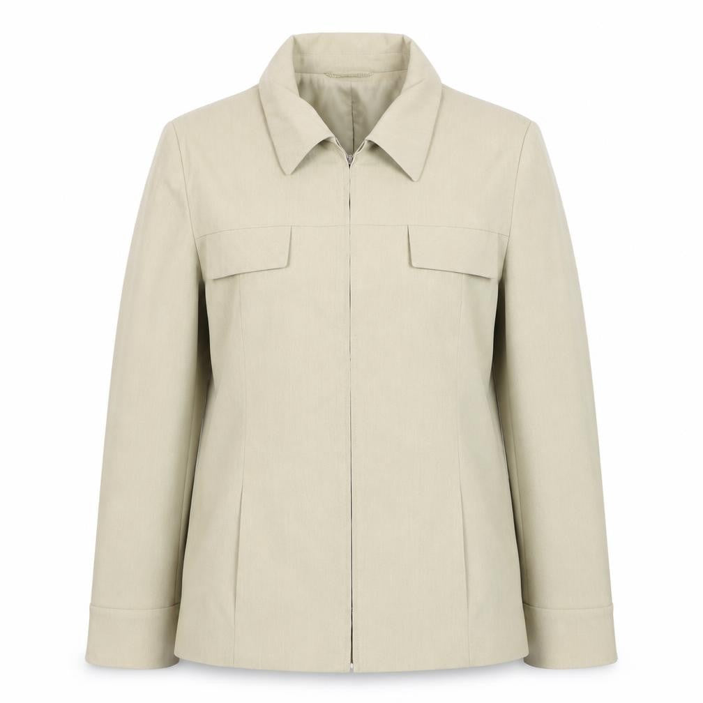 Melrose Women Beige Size 14 Zip Up Lined Basic Jacket
