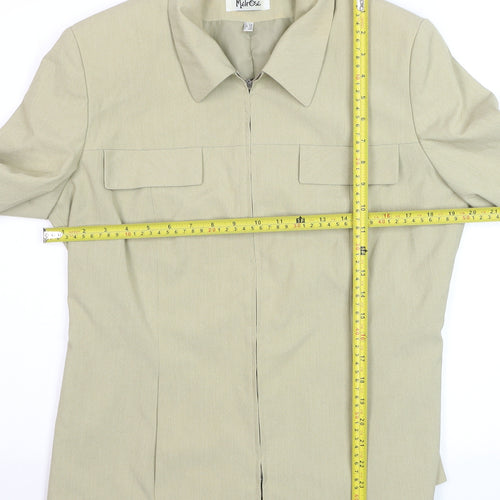 Melrose Women Beige Size 14 Zip Up Lined Basic Jacket