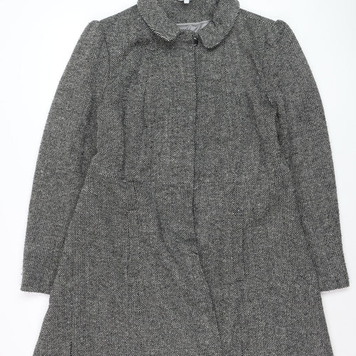 Reed Krakoff Womens Grey Wool Blend Tweed Overcoat Size 12
