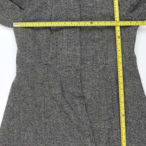 Reed Krakoff Womens Grey Wool Blend Tweed Overcoat Size 12