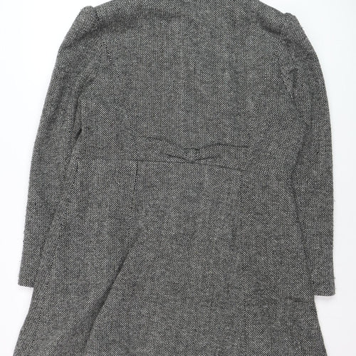 Reed Krakoff Womens Grey Wool Blend Tweed Overcoat Size 12