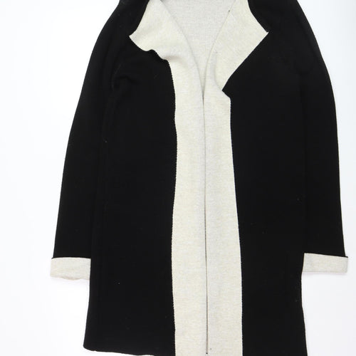 Wallis Women’s Black Longline Open Cardigan Medium Wool Blend
