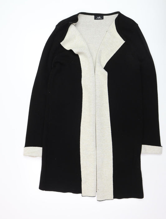 Wallis Women’s Black Longline Open Cardigan Medium Wool Blend