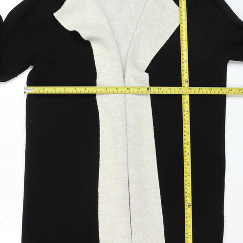 Wallis Women’s Black Longline Open Cardigan Medium Wool Blend