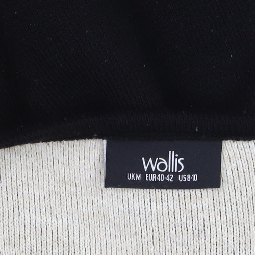 Wallis Women’s Black Longline Open Cardigan Medium Wool Blend