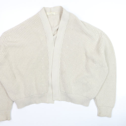 Urban Outfitters Women's Beige XS Chunky Knit Open Cardigan Jumper