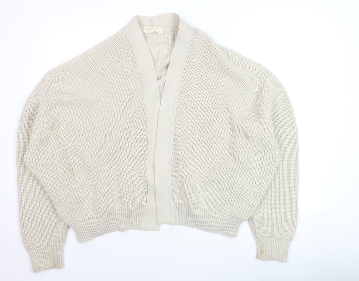 Urban Outfitters Women's Beige XS Chunky Knit Open Cardigan Jumper