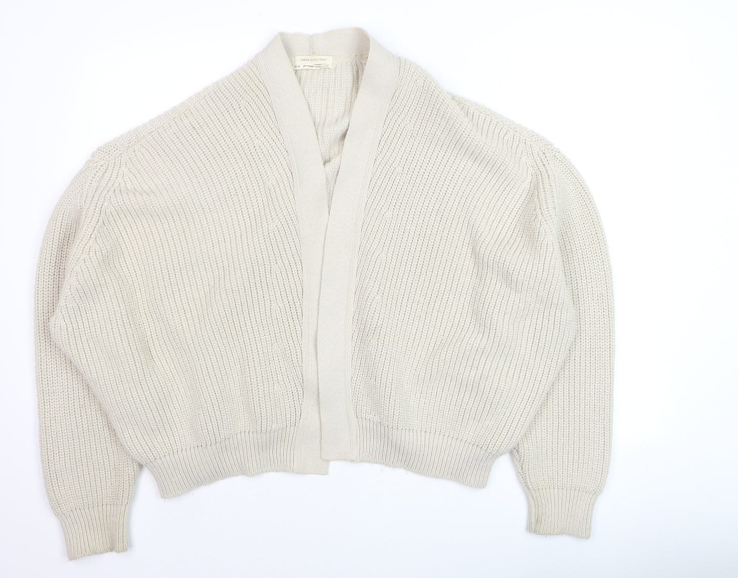 Urban Outfitters Women's Beige XS Chunky Knit Open Cardigan Jumper