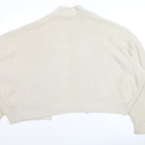 Urban Outfitters Women's Beige XS Chunky Knit Open Cardigan Jumper