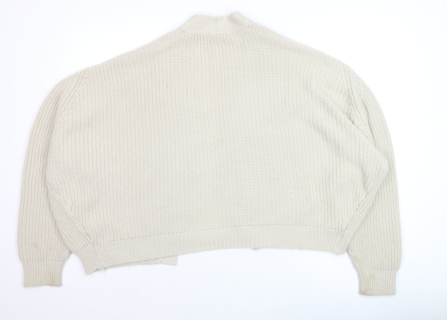 Urban Outfitters Women's Beige XS Chunky Knit Open Cardigan Jumper