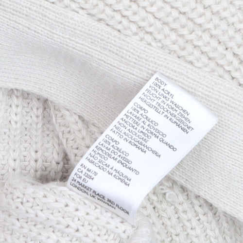 Urban Outfitters Women's Beige XS Chunky Knit Open Cardigan Jumper