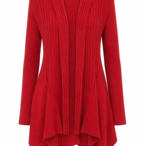 Marks and Spencer Women’s Red Ribbed Knit Open Cardigan Size 10