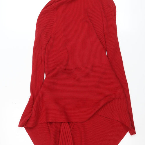 Marks and Spencer Women’s Red Ribbed Knit Open Cardigan Size 10