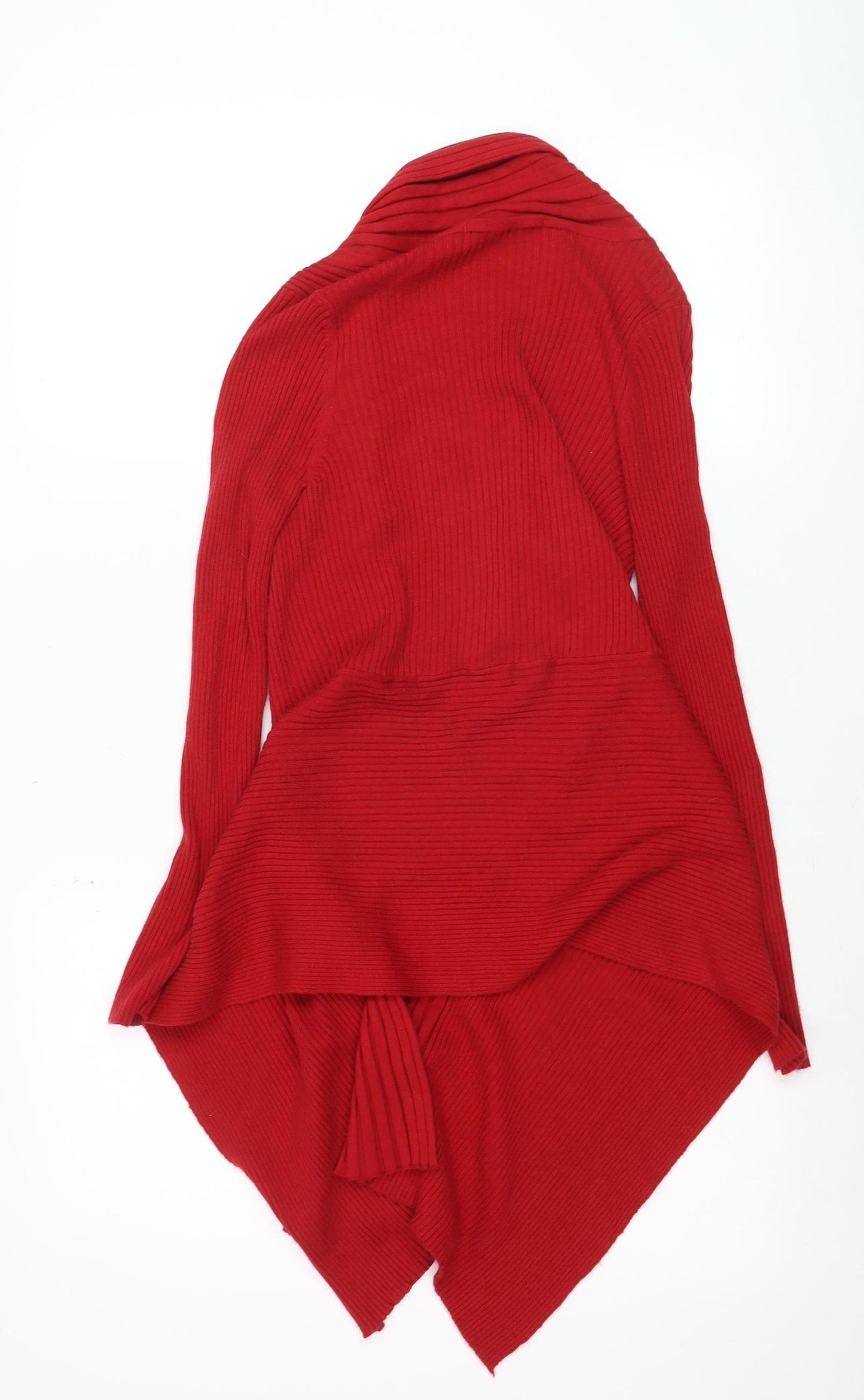 Marks and Spencer Women’s Red Ribbed Knit Open Cardigan Size 10