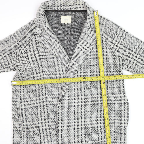 Next Women’s Grey Check Collared Knit Cardigan Size 10