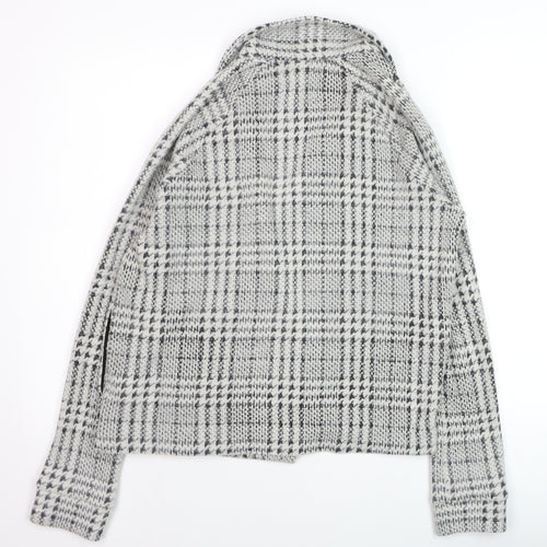 Next Women’s Grey Check Collared Knit Cardigan Size 10