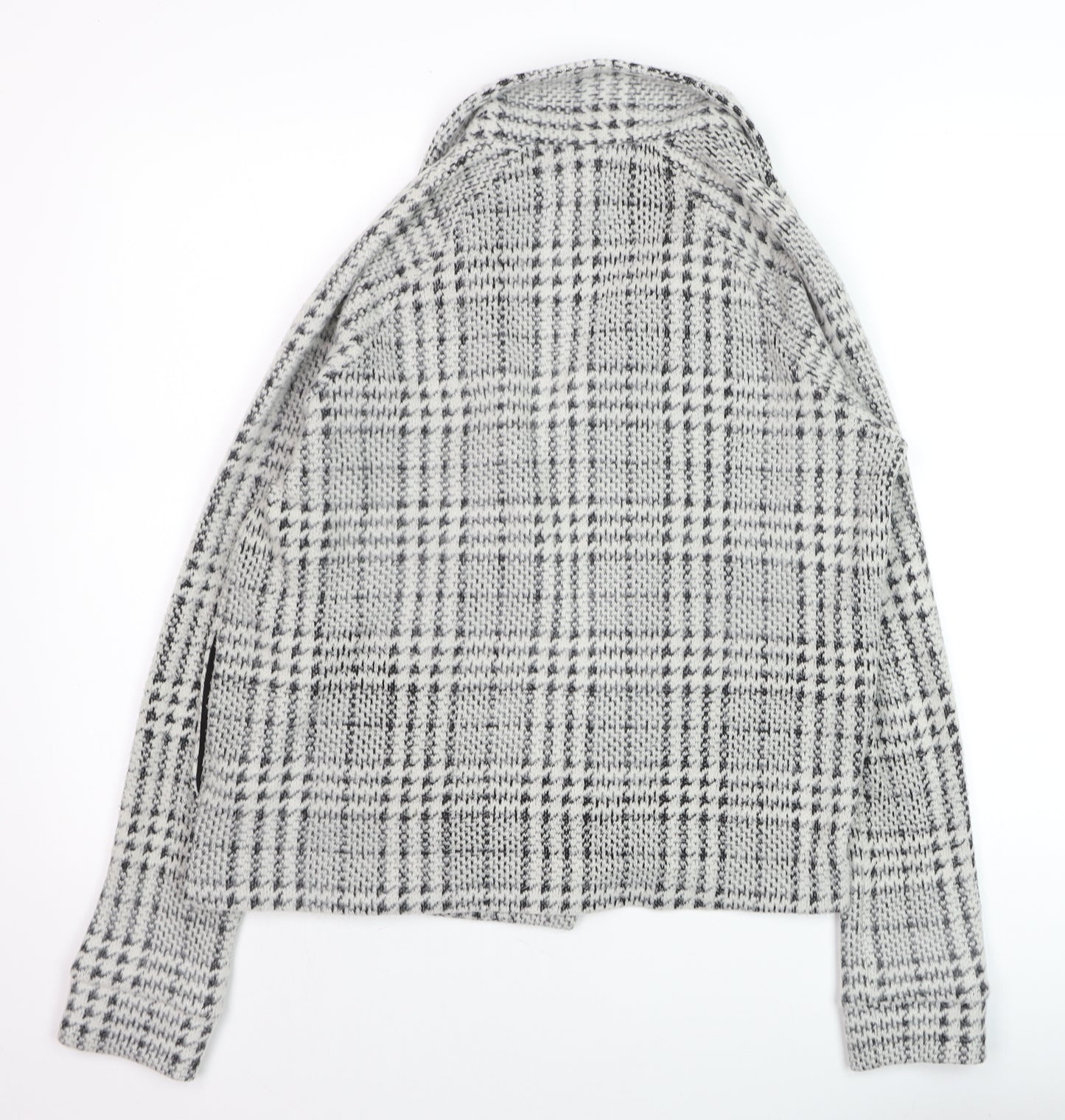 Next Women’s Grey Check Collared Knit Cardigan Size 10